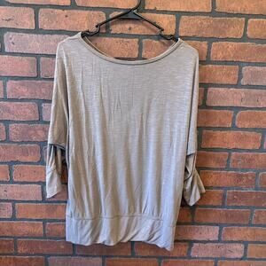 Royal Robbins Blouse Top Women Medium Brown Stretchy Lagenlook Oversized